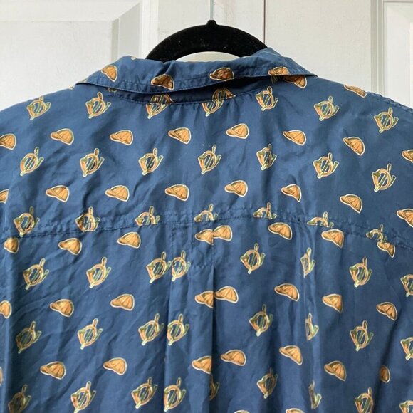 Vintage St. Michael Silk Shirt Mens L  Hunting Equestrian Novelty Print Navy Blu - Picture 10 of 14